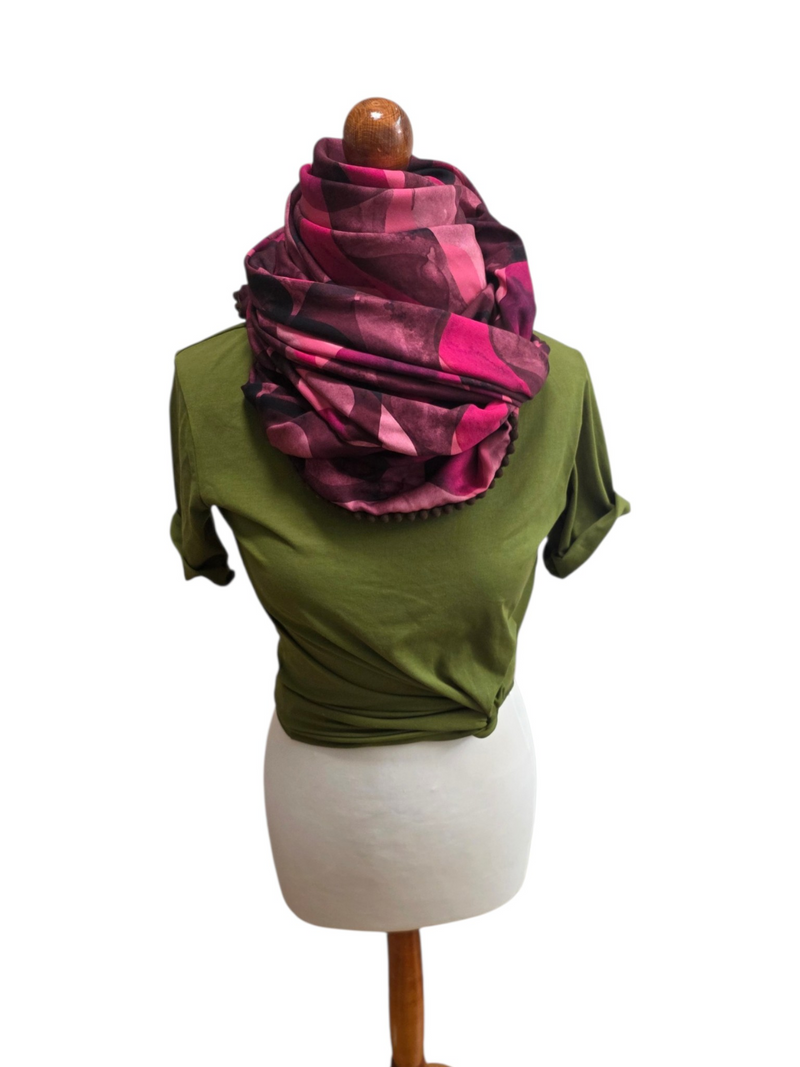 Dreieckstuch Damen Eleonore, Schal Damen, wave, pink, rosa, bordeaux,braun