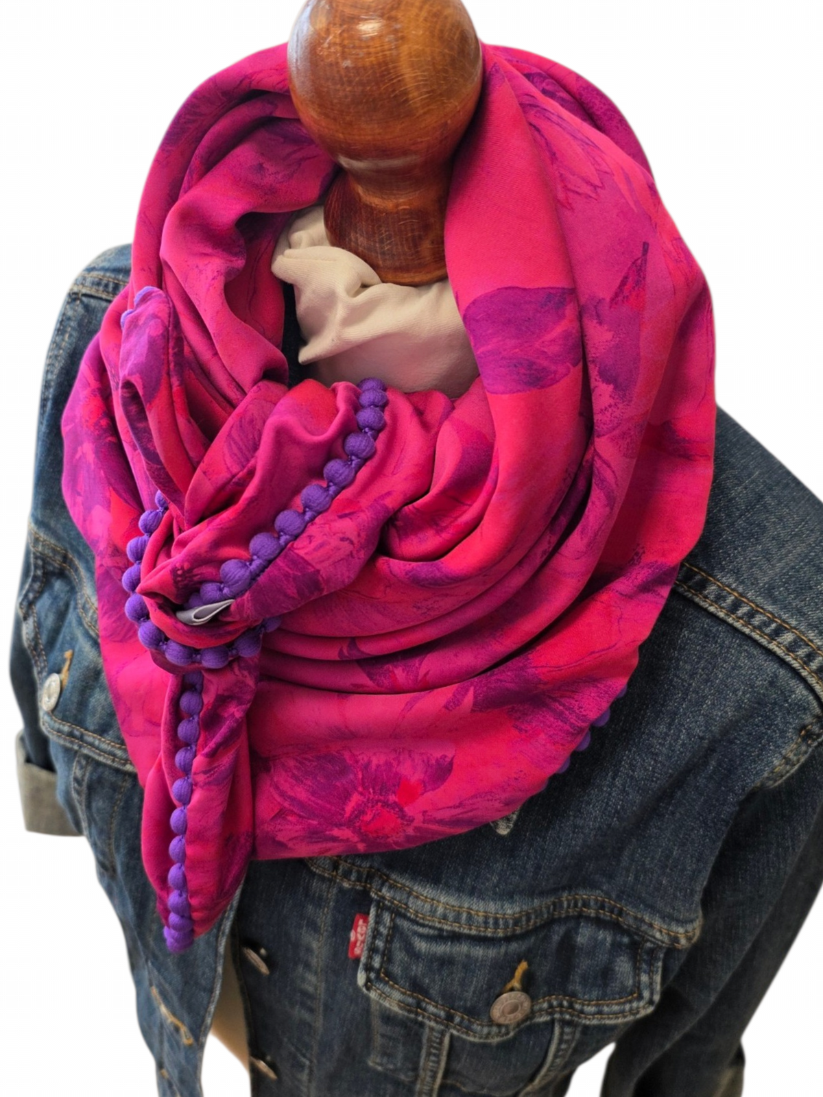 Dreieckstuch Damen Xenia, Schal Damen, pink, lila, Blumen