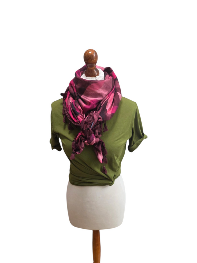 Dreieckstuch Damen Martina, Schal Damen, Wave, pink, rosa, braun, bordaux