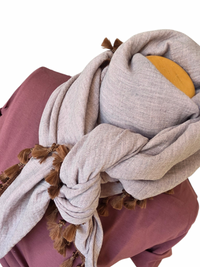 Dreieckstuch Damen Joselle, Schal Damen,  Musselinschal,  rosé melange