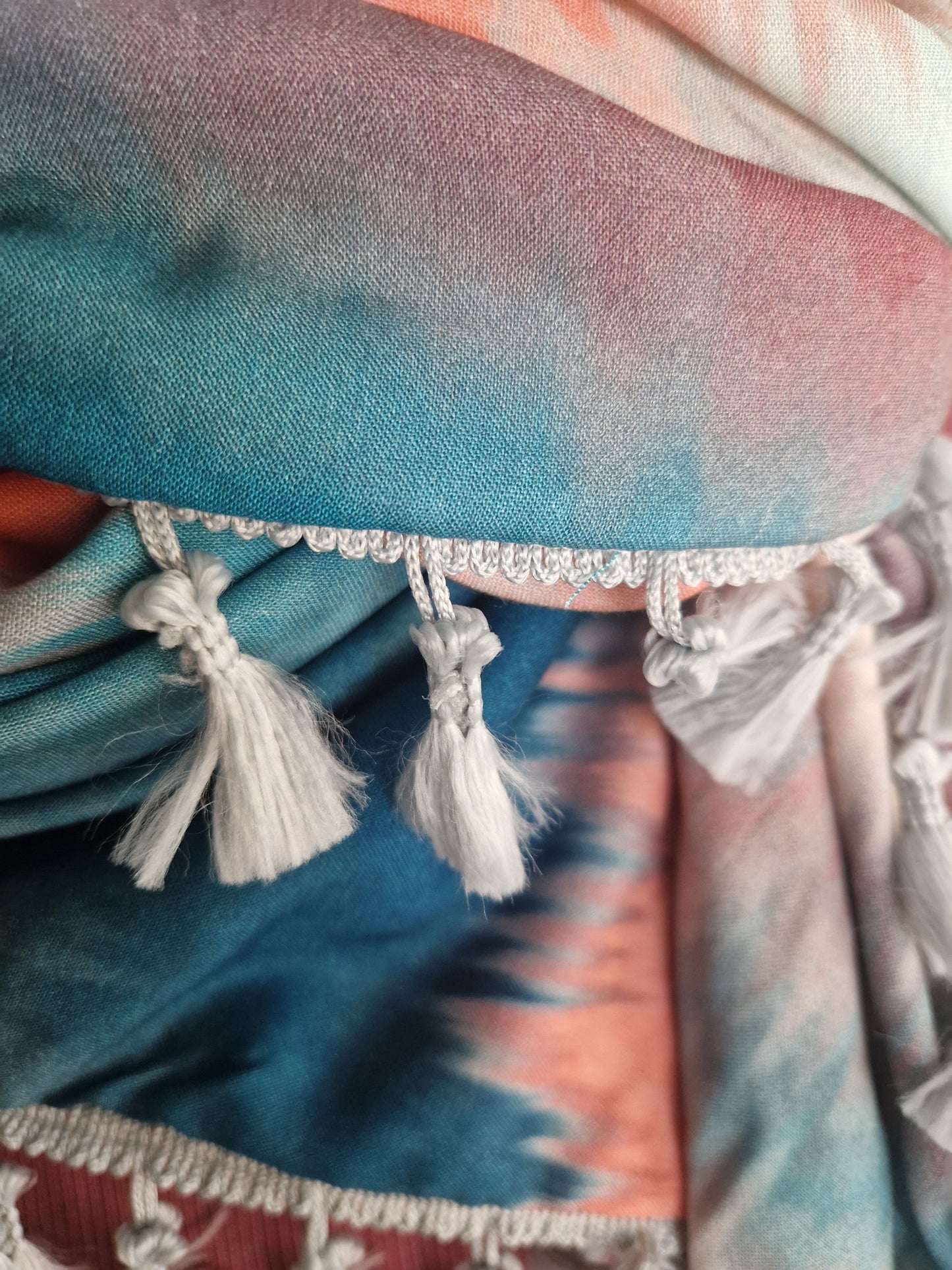 Dreieckstuch Damen Liana,  Schal Damen, Farbverlauf, rosa, hellblau, korall