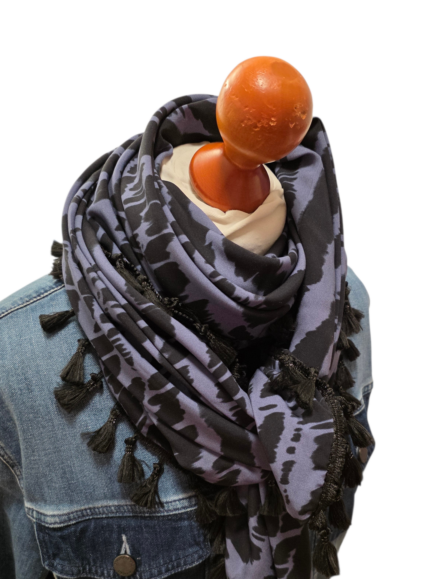 Dreieckstuch Damen Julie, Schal Damen, schwarz, anthrazit