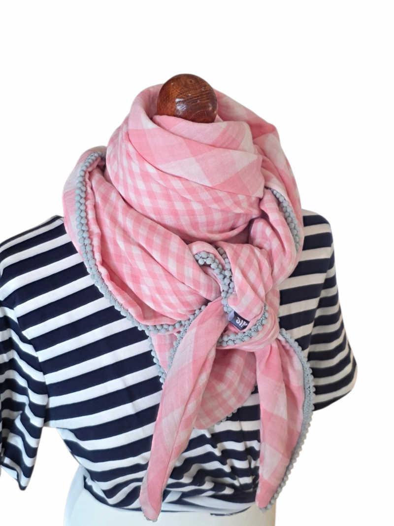 Dreieckstuch Damen Rose, Schal Damen,  Musselinschal