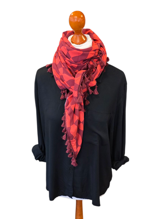 Dreieckstuch Damen Elaina, Schal Damen, rot, bordeaux