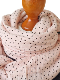 Dreieckstuch Damen Albertine, Schal Damen,  Musselinschal,  rosa, schwarz