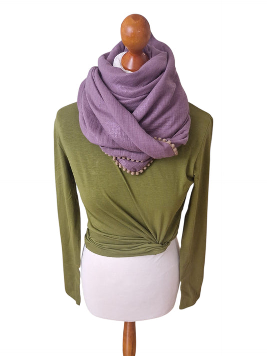 Dreieckstuch Damen Emmanuelle, Schal Damen,  Musselinschal, Aubergine- hell