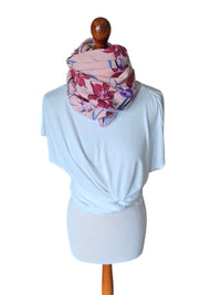 Dreieckstuch Damen Violetta, Schal Damen, Blumen, Peach-Lila-Hellblau-Rost