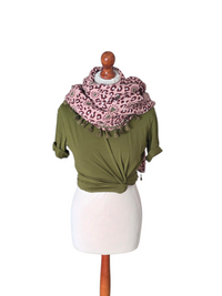 Dreieckstuch Damen Sylvie, Schal Damen, Musselinschals, rosa, bordeaux