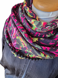 Dreieckstuch Damen Katja, Schal Damen, pink, schwarz, grün
