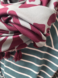 Dreieckstuch Damen Fiorella, Schal Damen,  mint-salbei-burgundi