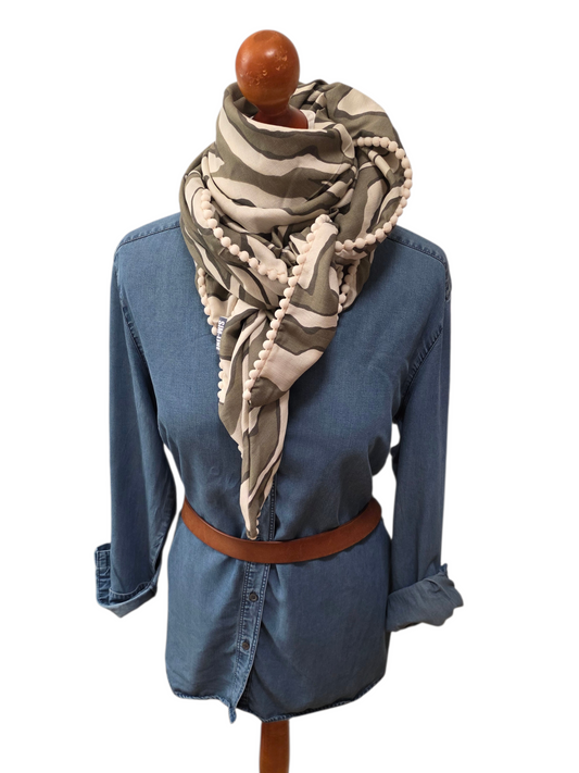 Dreieckstuch Damen Barbara, Schal Damen, Zebramuster