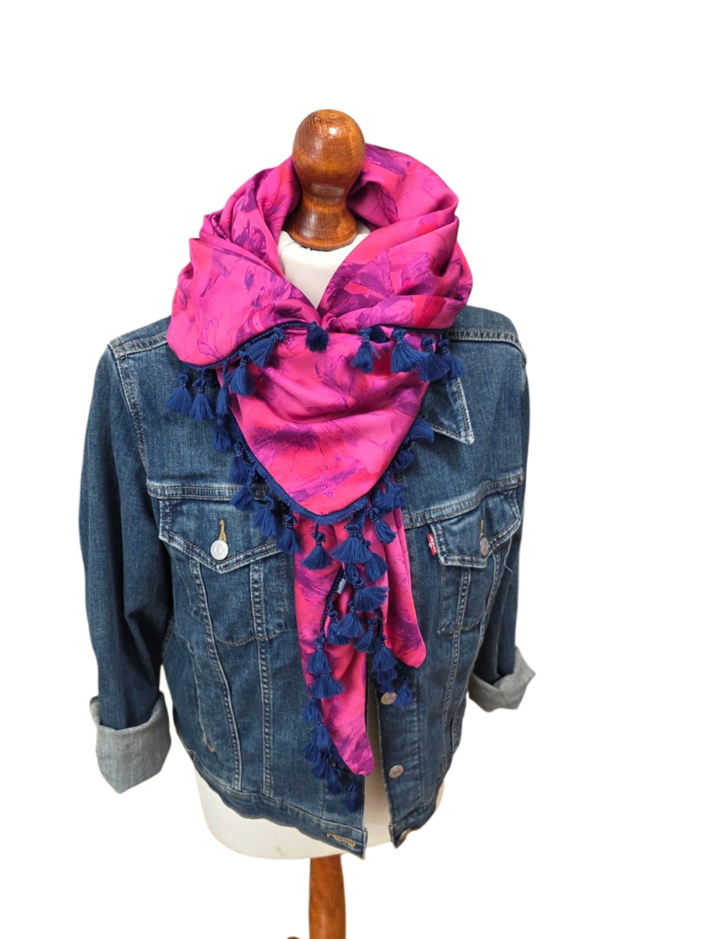 Dreieckstuch Damen Sabina, Schal Damen,  pink, dunkellila, Blumen