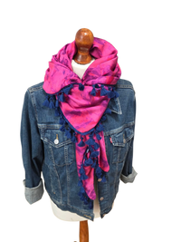 Dreieckstuch Damen Sabina, Schal Damen,  pink, dunkellila, Blumen