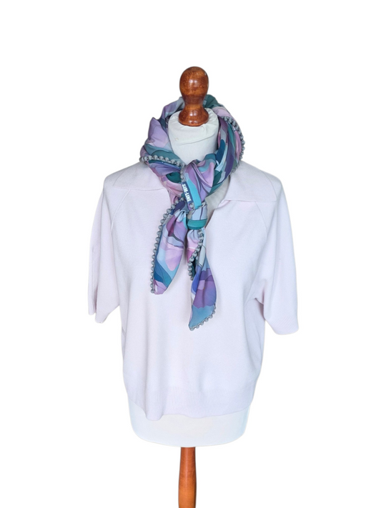 Dreieckstuch Damen Mia, Schal Damen, Blumen, Grün-Lila