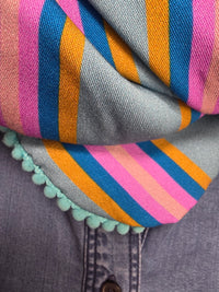 Dreieckstuch Damen Paula, Schal Damen,  Streifen,  mint, pink, blau, Senf, rose'
