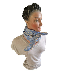 Dreieckstuch Damen Murielle, Schal Damen,  hellblau,  offwhite,  Blumen