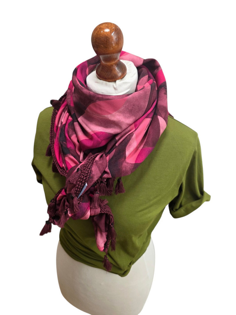 Dreieckstuch Damen Martina, Schal Damen, Wave, pink, rosa, braun, bordaux