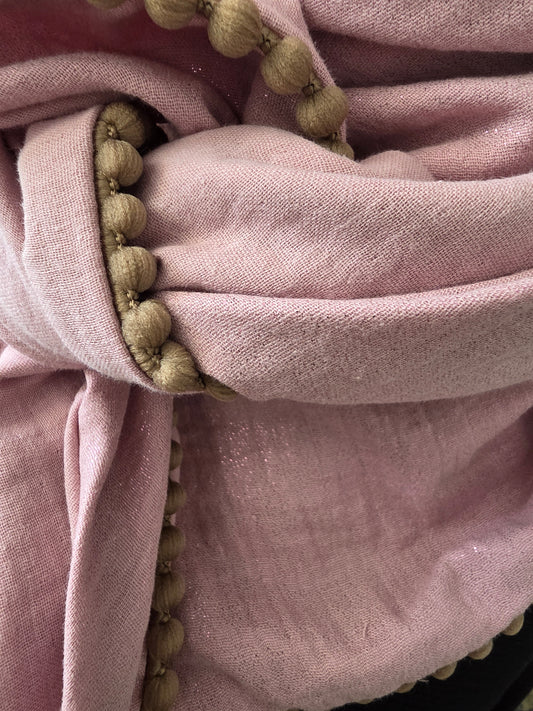 Dreieckstuch Damen Ivy, Schal Damen, Musselintuch, rosa, glitzer