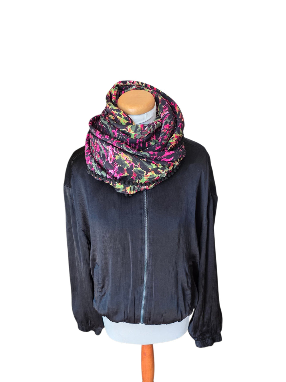 Dreieckstuch Damen Katja, Schal Damen, pink, schwarz, grün
