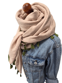 Dreieckstuch Damen Lilly, Schal Damen, Leinenschal, blass rosa