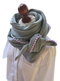 Dreieckstuch Damen Federica, Schal Damen, Leinenschal, mint