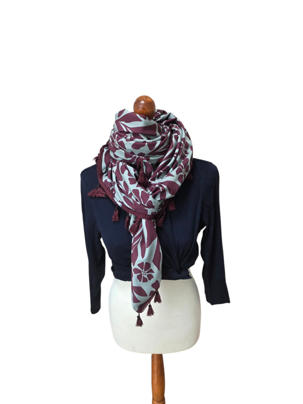 Dreieckstuch Damen Fiorella, Schal Damen,  mint-salbei-burgundi