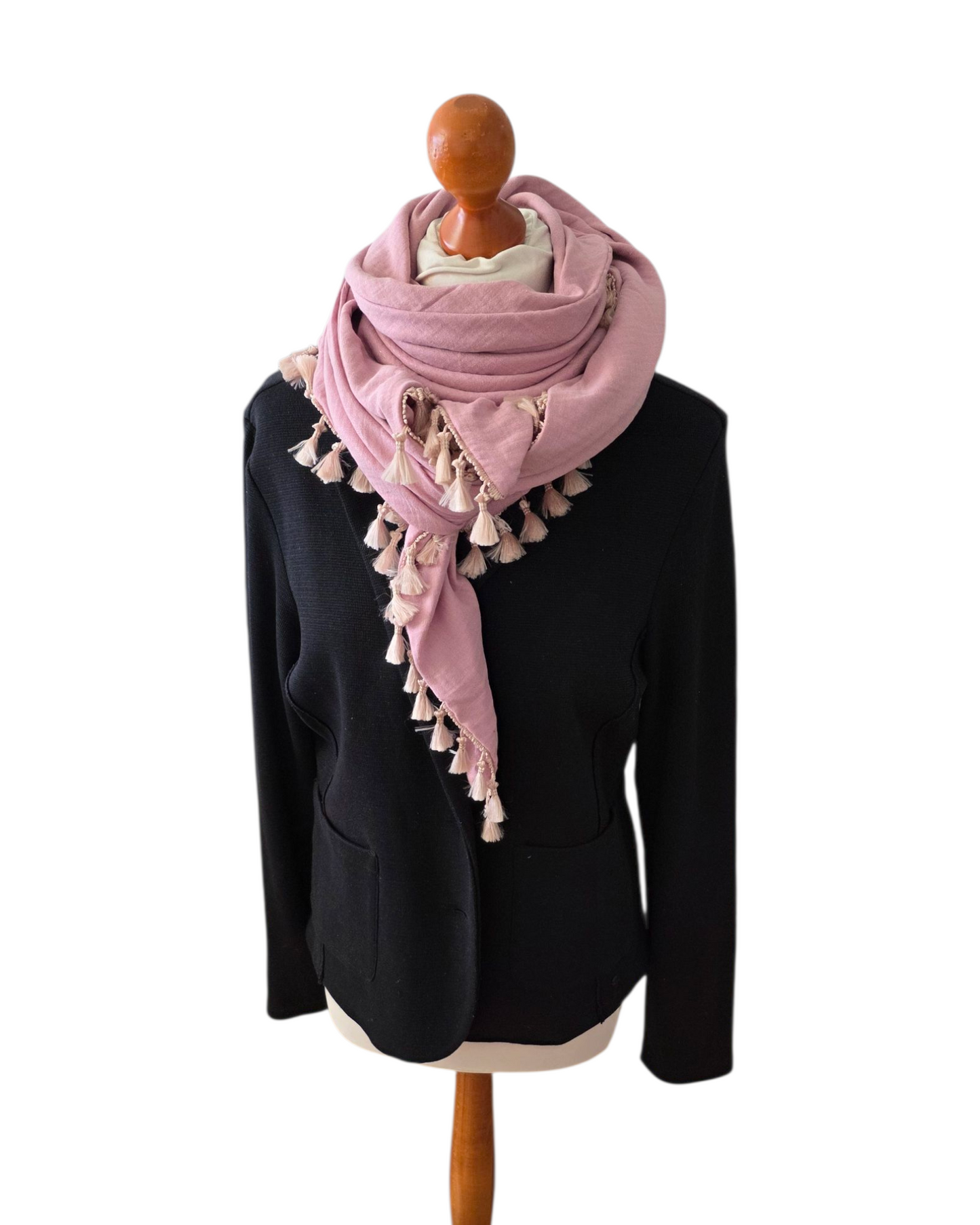 Dreieckstuch Damen Florinda, Schal Damen, Musselintuch, glitzer, rosa