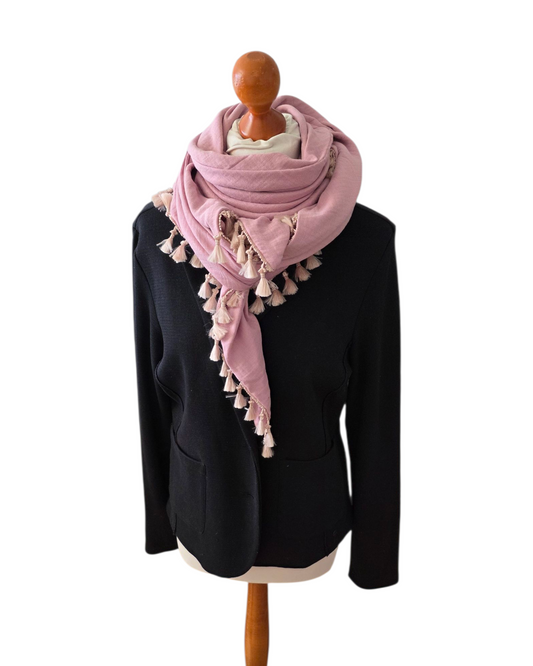 Dreieckstuch Damen Florinda, Schal Damen, Musselintuch, glitzer, rosa