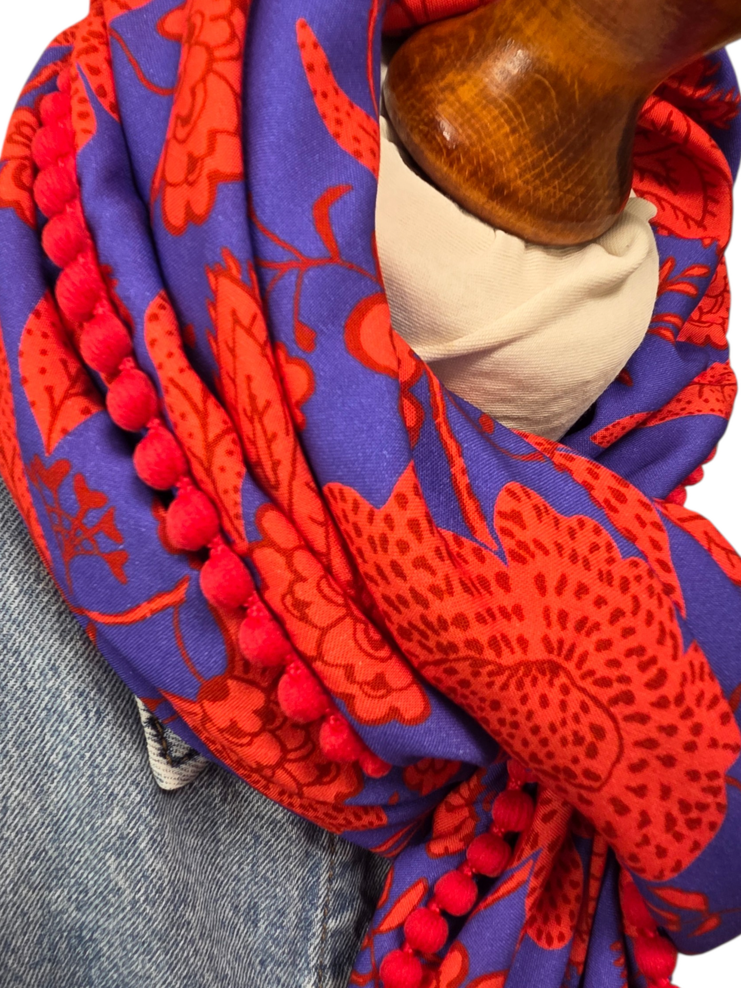 Dreieckstuch Damen Ilenia, Schal Dame, rot, royalblau