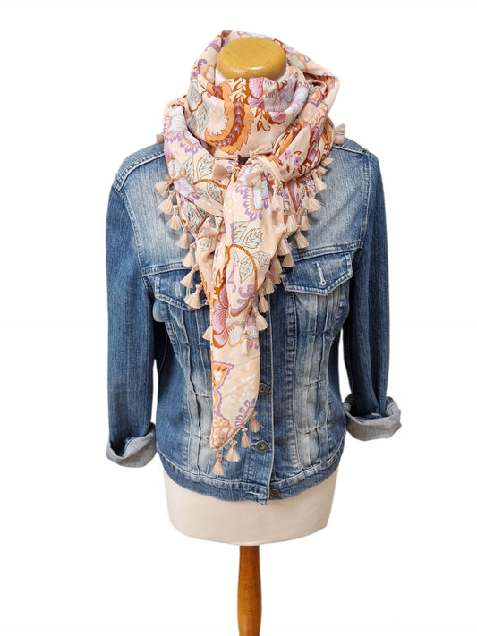 Dreieckstuch Damen Blanche, Schal Damen,  Baumwolle- Voile, peach, lila, mint