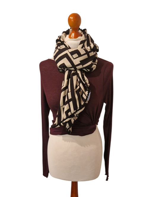 Dreieckstuch Damen Blake, Schal Damen, beige, schwarz