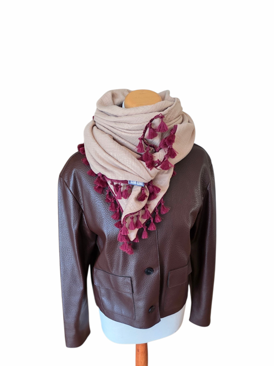 Dreieckstuch Damen Florinda, Schal Damen, Musselinschal, champagne, glitzer
