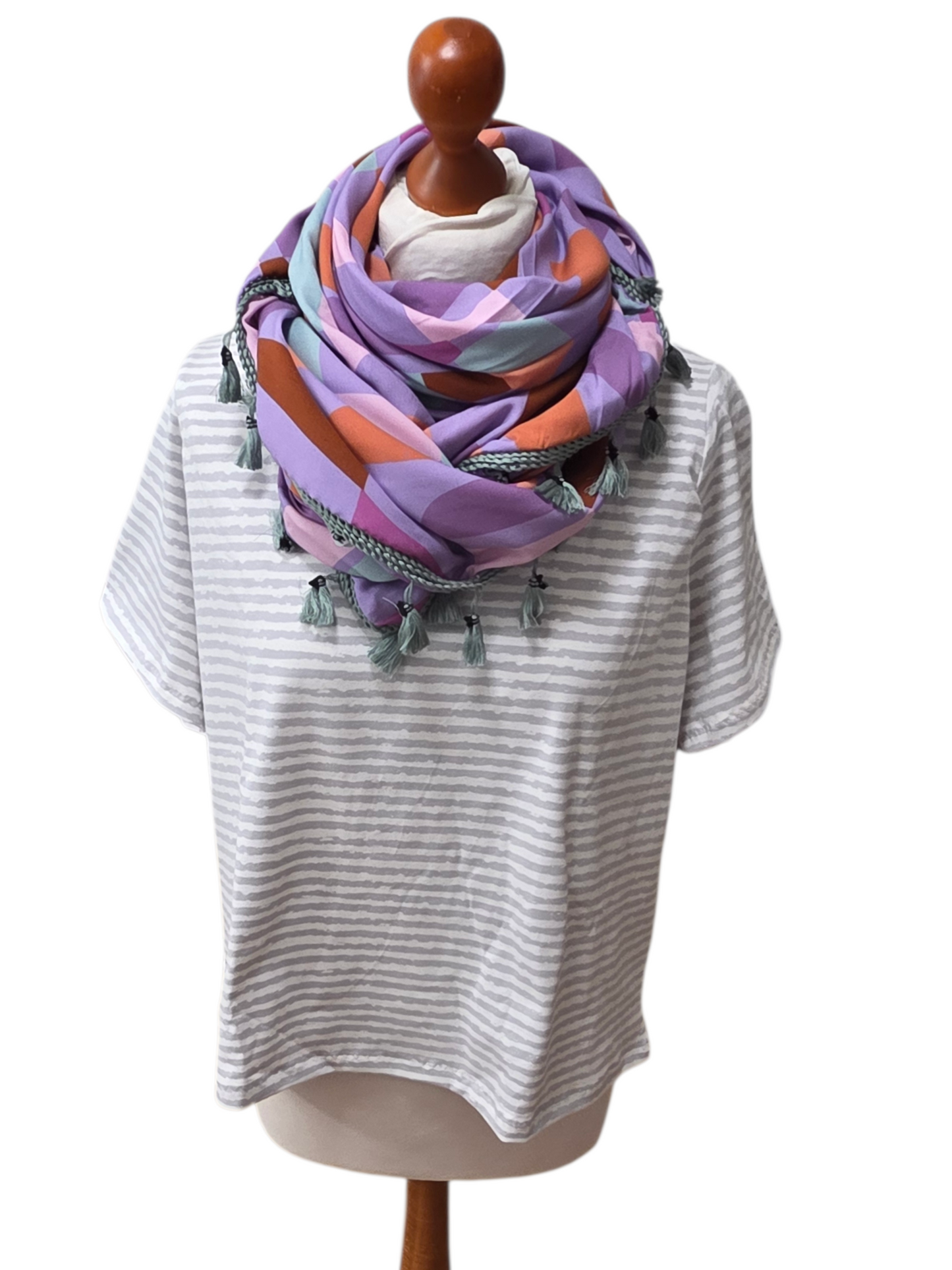 Dreieckstuch Damen Enise, Schal Damen, lila, mint, braun, orange