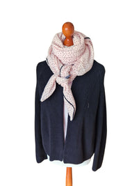 Dreieckstuch Damen Albertine, Schal Damen,  Musselinschal,  rosa, schwarz