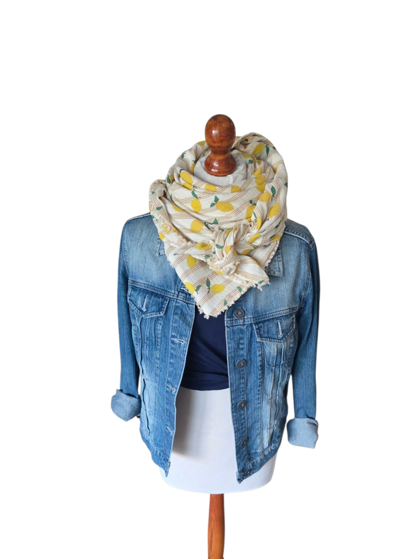 Dreieckstuch Damen Isa, Schal Damen,  Musselintuch,  🍋,  beige, gelb, grün