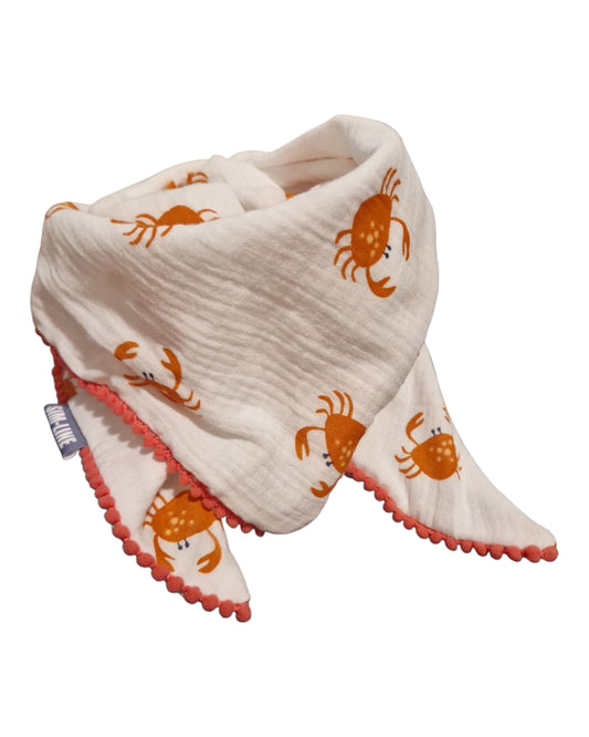 Dreieckstuch Kinder, Musselintuch, Krebs, Orange