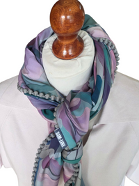 Dreieckstuch Damen Mia, Schal Damen, Blumen, Grün-Lila