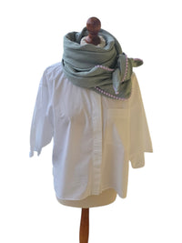 Dreieckstuch Damen Federica, Schal Damen, Leinenschal, mint