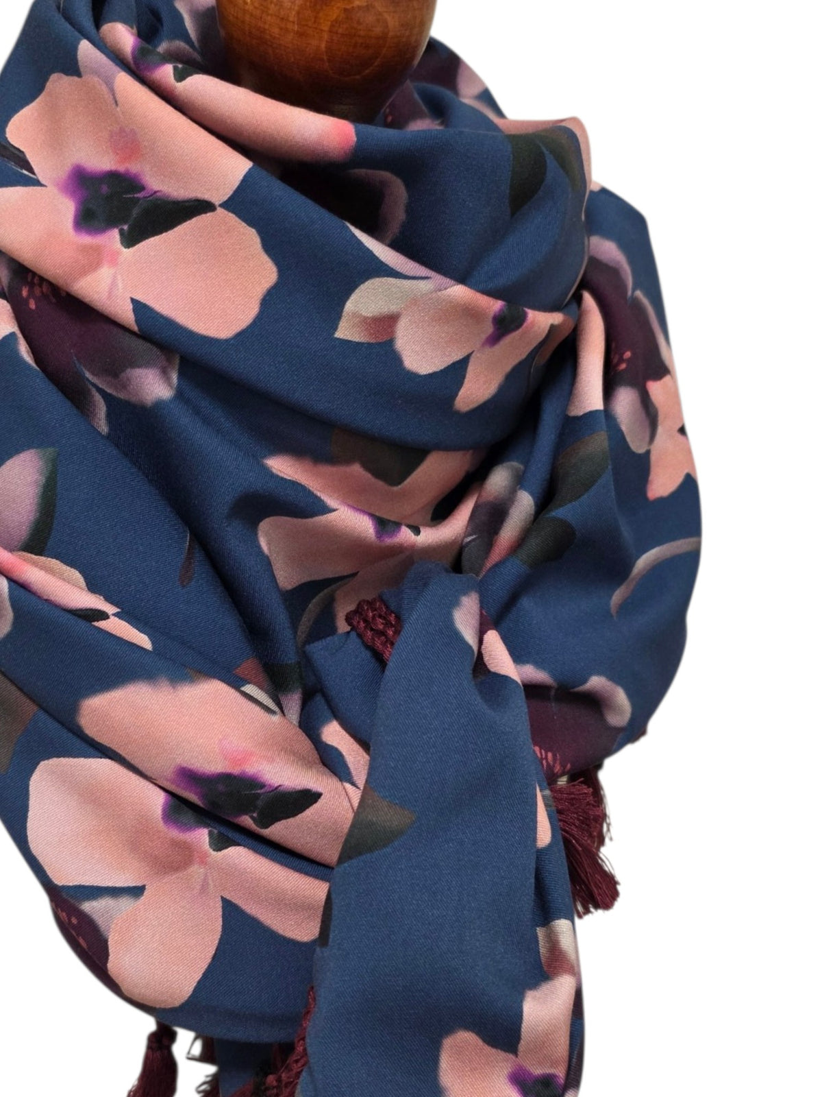 Dreieckstuch Damen Malia, Scnal Damen, blau, rosa, aubergine, petrol, Blumen