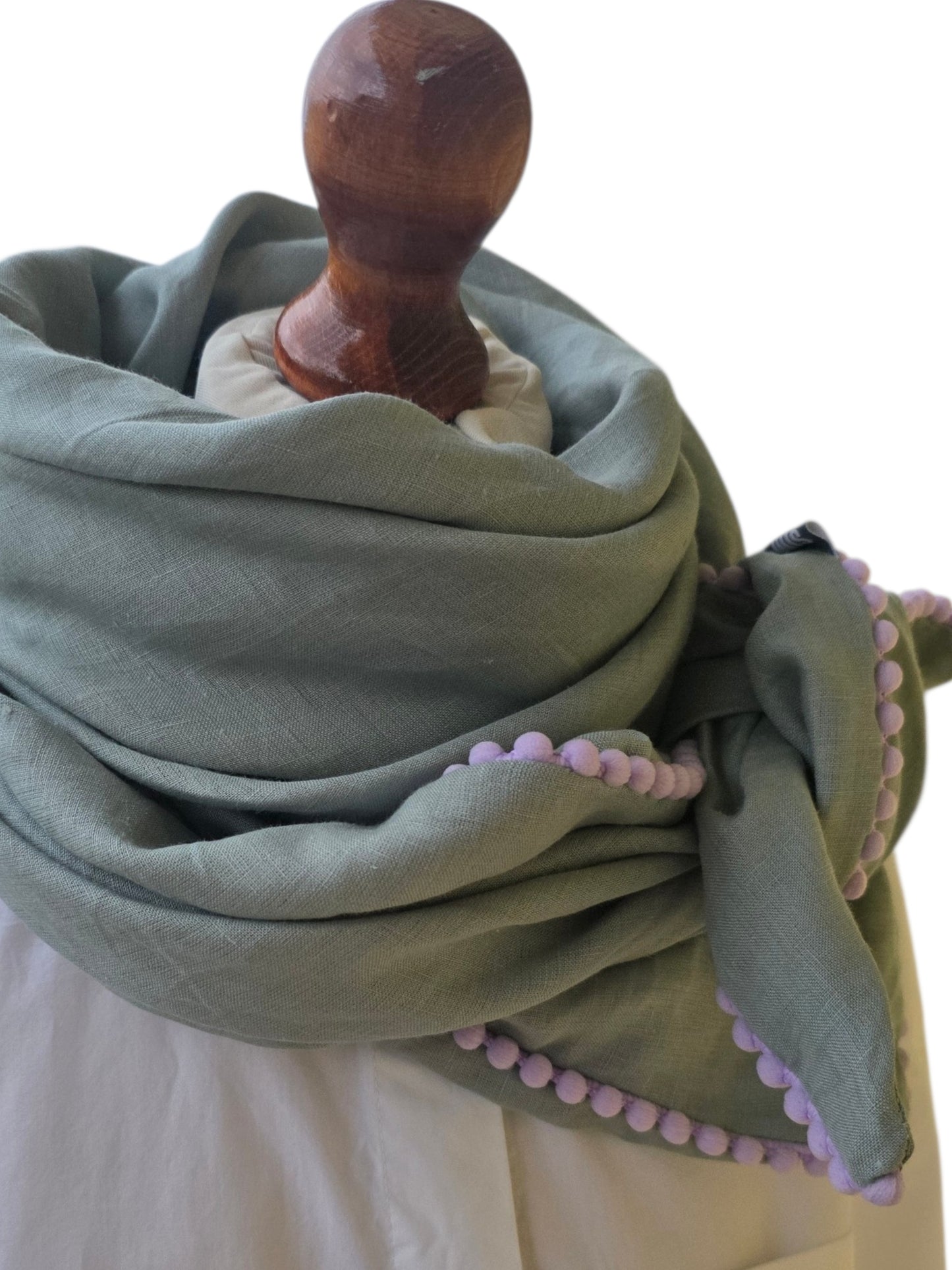 Dreieckstuch Damen Federica, Schal Damen, Leinenschal, mint