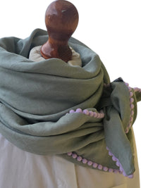 Dreieckstuch Damen Federica, Schal Damen, Leinenschal, mint