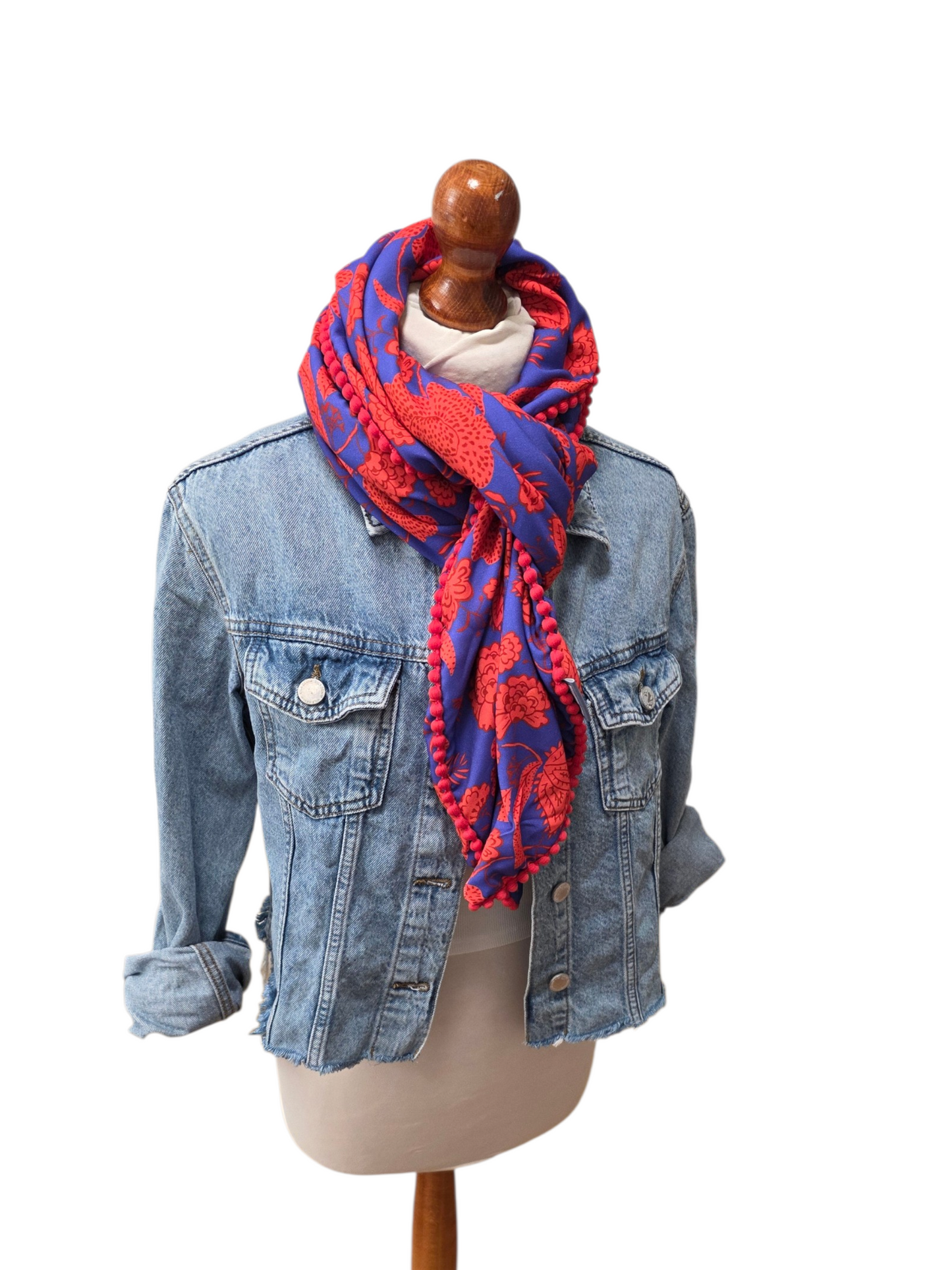 Dreieckstuch Damen Ilenia, Schal Dame, rot, royalblau