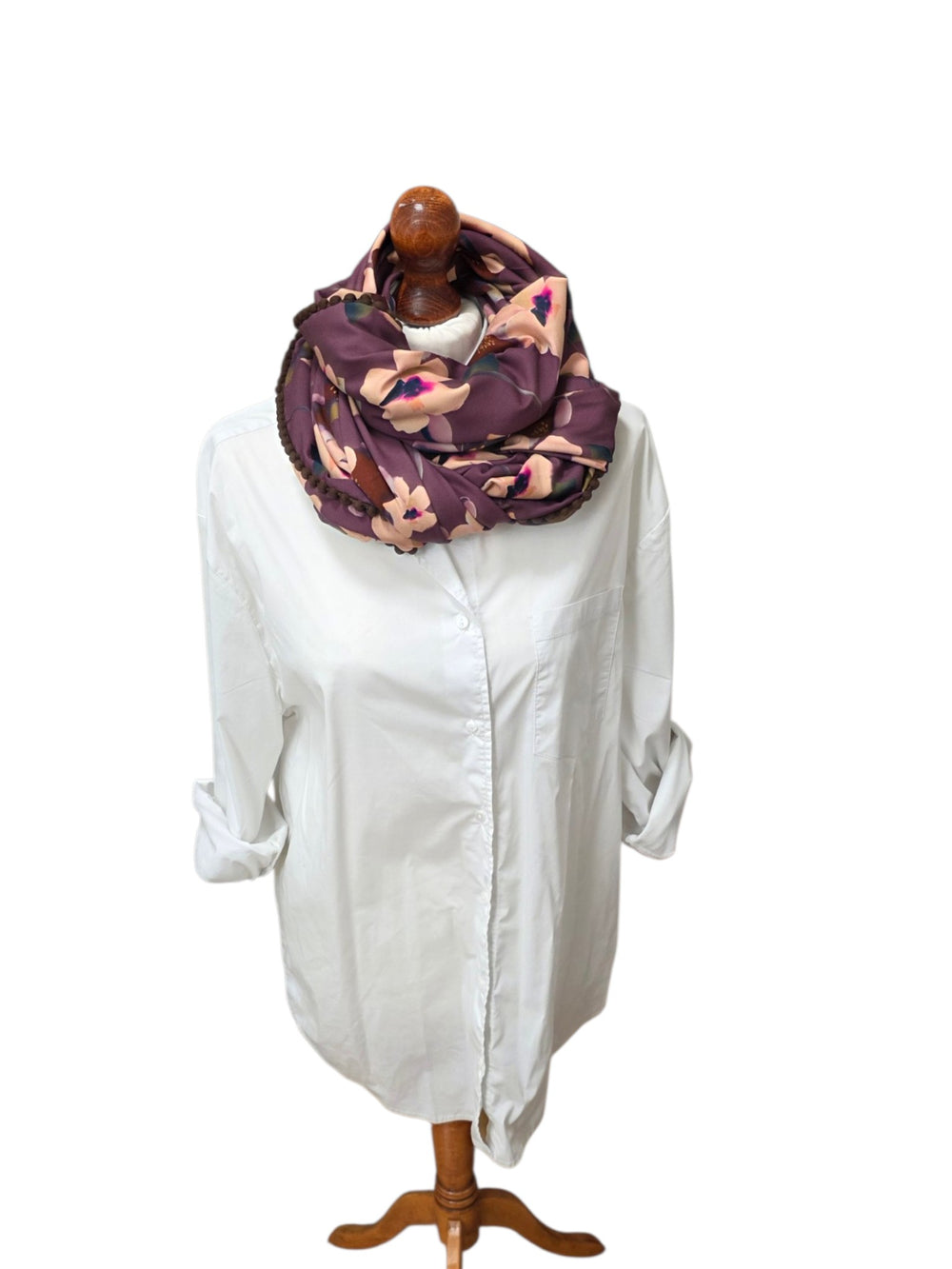 Dreieckstuch Damen Leni, Schal Damen, Blumen, altrosa-marsala, olive, nude, petrol