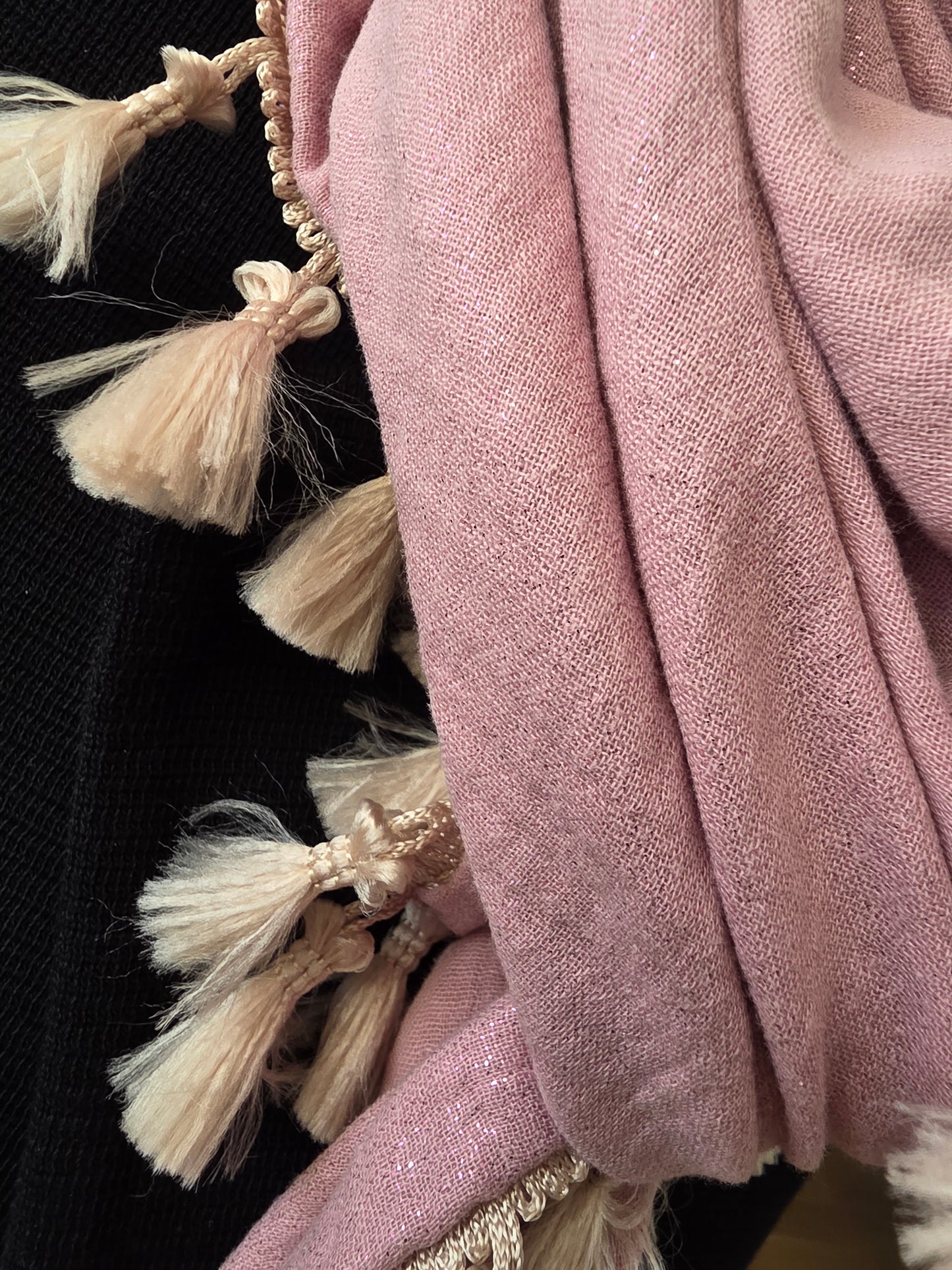 Dreieckstuch Damen Florinda, Schal Damen, Musselintuch, glitzer, rosa