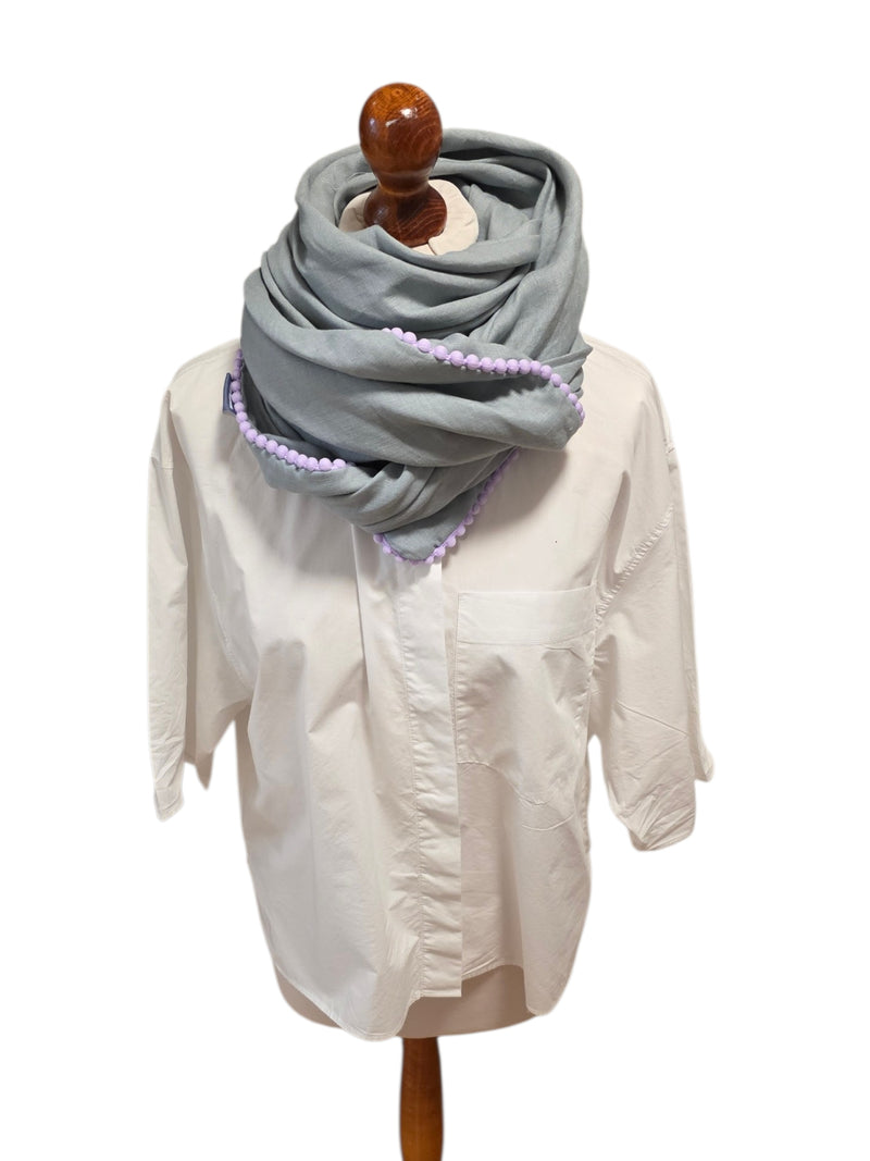 Dreieckstuch Damen Federica, Schal Damen, Leinenschal, mint