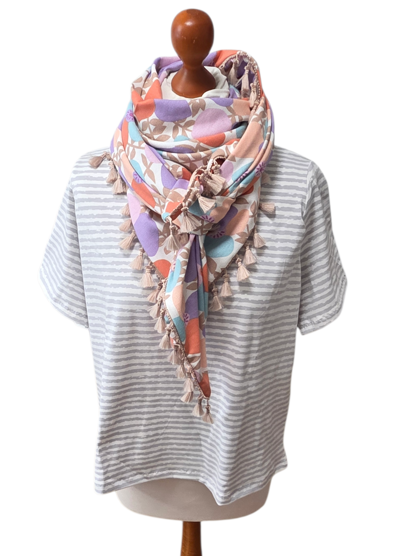 Dreieckstuch Damen Cara, Schal Damen, Leinenschal, Pastellfarben