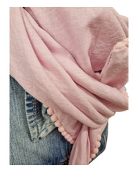 Dreieckstuch Damen Manon, Schal Damen, Leinenschal,  rosa