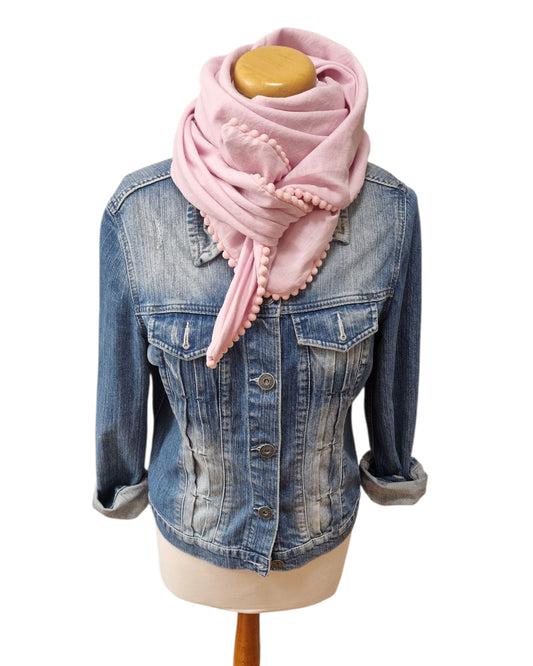 Dreieckstuch Damen Manon, Schal Damen, Leinenschal,  rosa