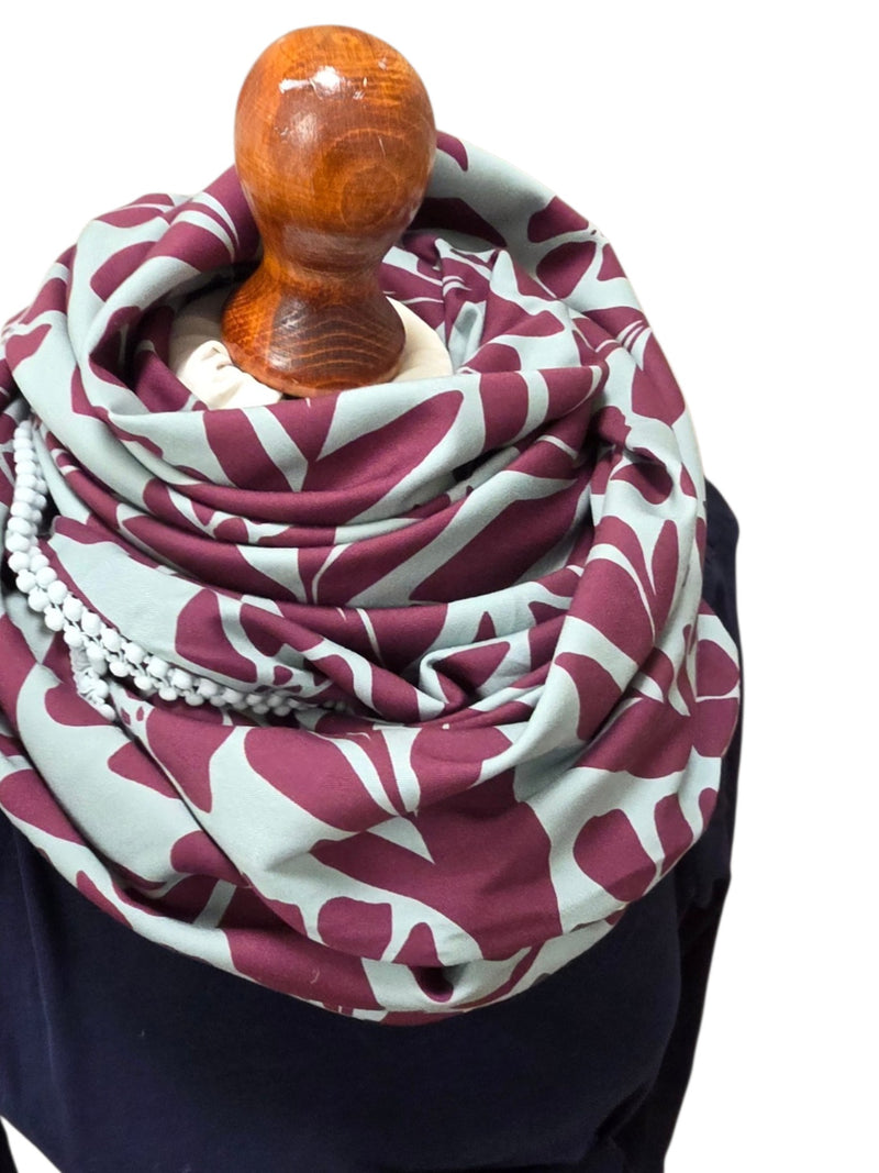 Dreieckstuch Damen Luciana, Schal Damen, mint-salbei, aubergine