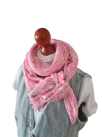 Dreieckstuch Damen Rosalie, Schal Damen, Musselintuch, pink
